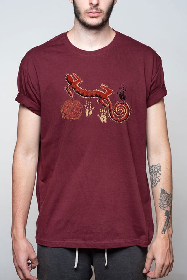 Camiseta hombre lagarto aboriginal art