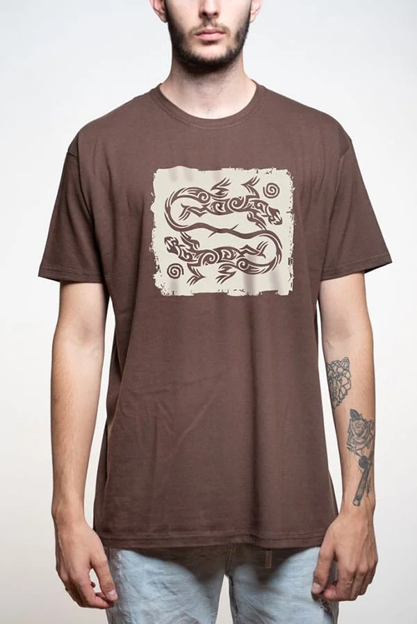 Camiseta hombre lagartos tribal