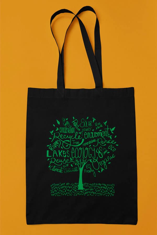 Bolsa de tela para la Compra FUKO Tote Bag Reutilizable y Lavable de Algodón 100% Orgánico 