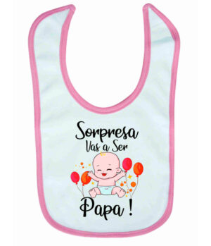 Babero Anuncio – "¡Sorpresa! Vas a ser Papá" (Tipografía)