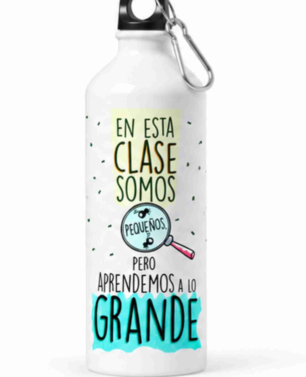 Bidón de Aluminio Personalizable – "En esta clase aprendemos a lo grande"