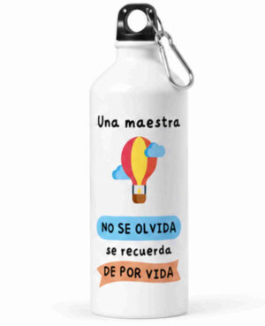 Bidón de Aluminio Personalizable – "Una Maestra No Se Olvida" (Globo)