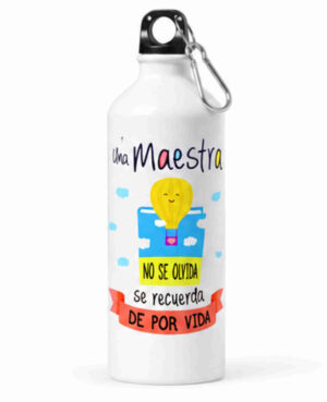 Bidón de Aluminio Personalizable – "Una Maestra No Se Olvida" (Libro)